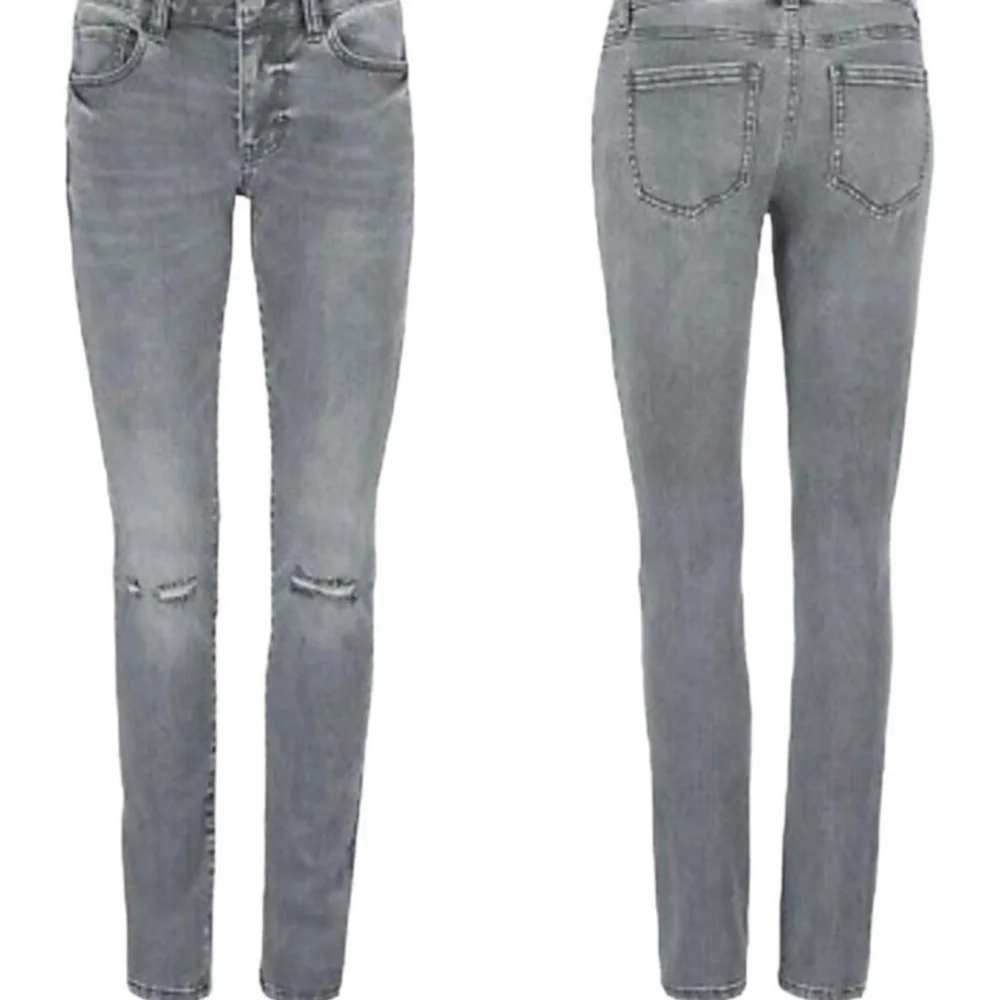 $139 CABI High Skinny Jeans Vapor Wash Gray Distressed MJ-206-02 Size 12 EUC